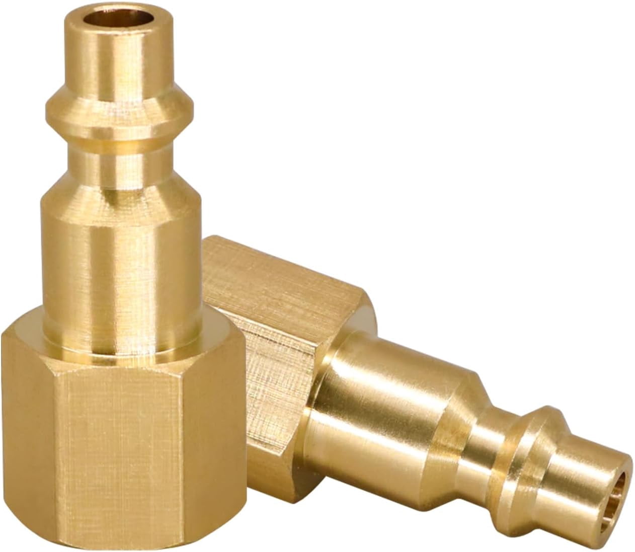 MKEUDQ-NPT 1/4 Industrial Type D Air Hose Fittings, Brass Female Quick Connect Coupler for Air Compressor and Pneumatic Tools, Air Coupler Replacement Adapter, 4 PCS