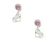 thumbnail image 2 of Delight Jewelry Silvertone Stallion Silhouette Heart Pink Crystal Clip on Earrings, 2 of 5