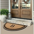 thumbnail image 2 of A1HC 36"x72" Natural Coir & Rubber Semicircular Monogrammed Door Mat, Thick, Durable, Heavy-Duty Welcome Mat for Front Door, Black Border, 2 of 6