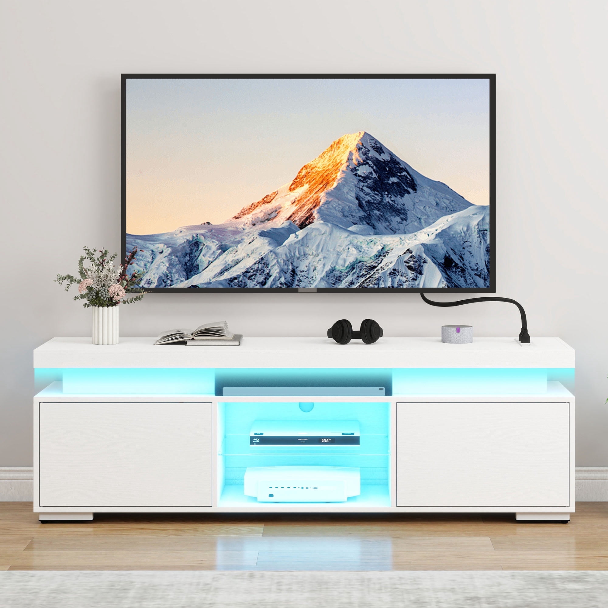 LED TV Stand for 55/60/65 inch, Entertainment Center TV Media