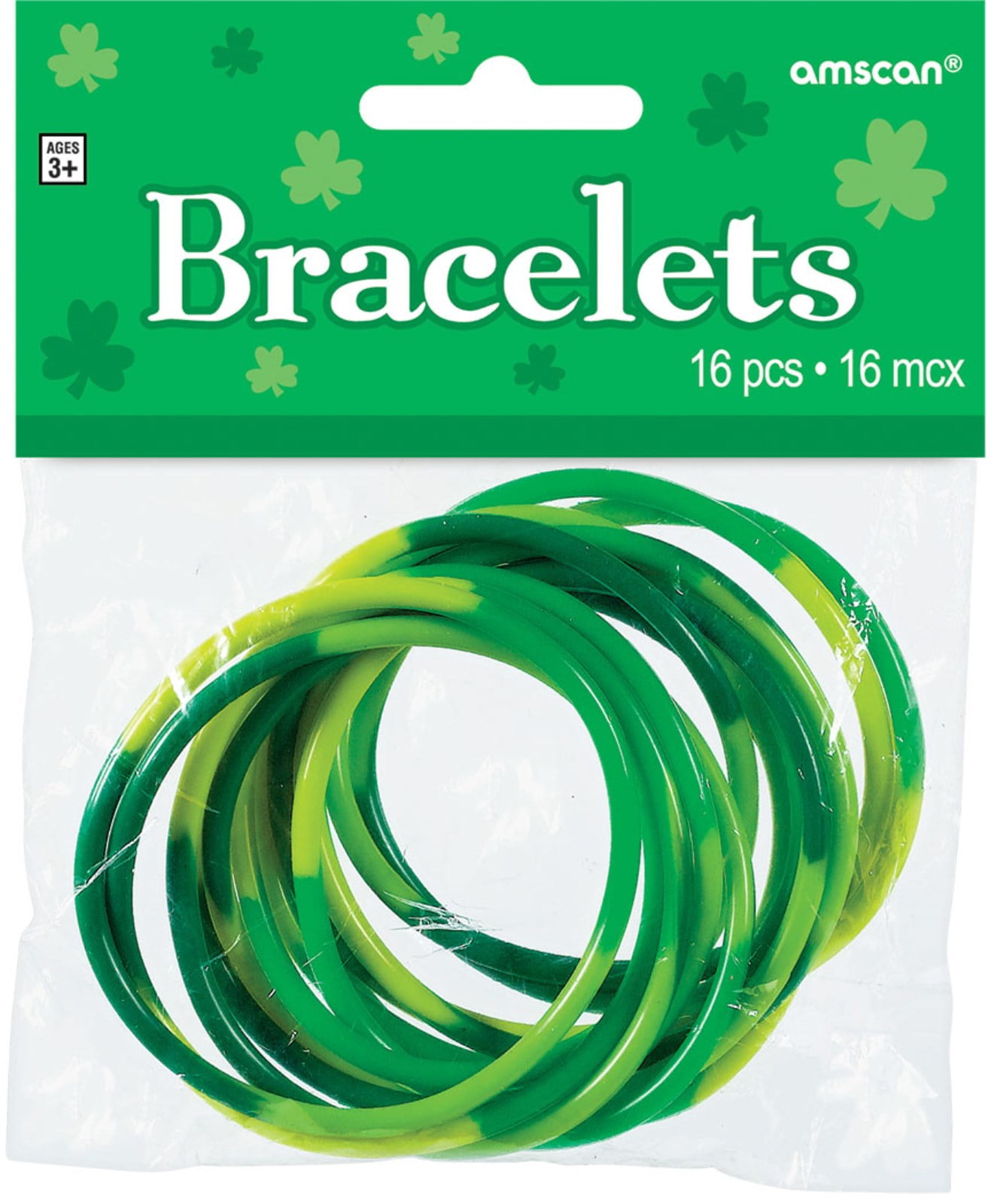 Amscan Green Rubber Bracelets (Pack of 16)