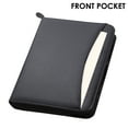 thumbnail image 3 of Travigo 3-Ring Zipper Portfolio | Simulated Leather | 1.25" 3-Ring Binder | Exterior Pocket | Guesseted File Pocket | Clear ID Slot | Pen Loop | 8-1-2" Writing Pad (Black), 3 of 5