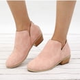 thumbnail image 5 of Willtoo Women's Ankle Boots Low Heels Chunky Fashion Zipper Dressy Booties for Women Pointed Toe Slip On Dress Short Shoes Pink, 5 of 5