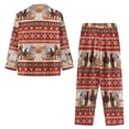 thumbnail image 4 of Renewold Comfort Southwest Aztec Horse Pajamas Pants Set Women Button Down Dailywear Tredny Long Sleeve Sleepwear 2 Pack Soft Home Life Nightwear Thermal Loungewear Size XS, 4 of 6