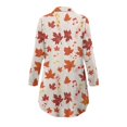 thumbnail image 4 of Yuyamidu Maple Leaves Button Down Pajama Dress Size M Music Note Long Sleeve Sleep Shirts Thanksgiving Nightgowns for Women Breastfeeding Sleepwear Fall Boyfriend Nightgown, 4 of 7