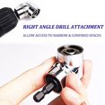 thumbnail image 2 of shiyou-Right Angle Drill Adapter Attachment 105 Degree Right Angle Cordless Drill Attachment Extension Power Screwdriver Drill Attachment, Angled Screwdriver Drill Bit Extension for Tight Space, 2 of 4