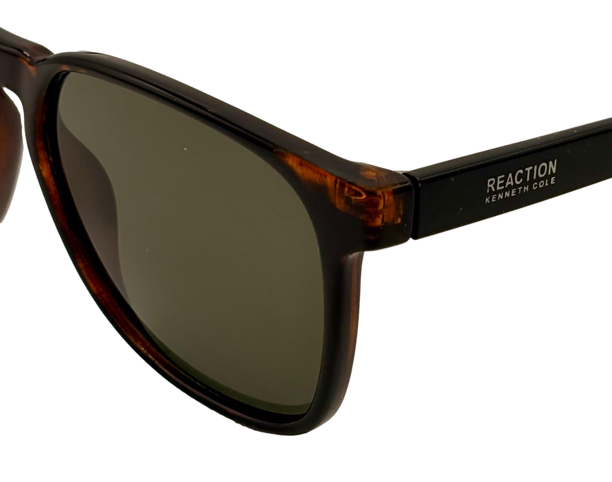 Kenneth Cole Reaction Dark Havana Mens Square Plastic Sunglass KC1414. 52N