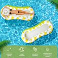 thumbnail image 2 of Bamboohart 1pc Inflatable Pool Float Lounger - Lemon Pattern  PVC Material  Universal Fit for Beach & Swimming Pool Use  Yellow & White Design with Headrest and Armrests  Pool Lounge Chai, 2 of 5