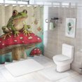 thumbnail image 7 of Patifu Frog Mushroom Fantasy Art Bathroom Decor Set with Hooks - Graphic Print Polyester Washable Shower Curtain - Chic Modern Bathroom Decor 60"x72, 7 of 7