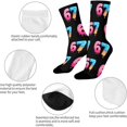 thumbnail image 7 of Socks for Men Women LSQii Cute Printed Ribbed Cotton Crew Socks Casual Daily Wear Comfort Cozy Streetwear for Sports,Athletic Style,Funny Gift,Size 5-10, Black, 7 of 7