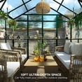 thumbnail image 3 of Jocisland 8x8x7.5 ft Outdoor Aluminum Polycarbonate Walk in Greenhouse with Ventilation and Rain Gutter, Double Doors with Hook, for Outdoors(Green), 3 of 9