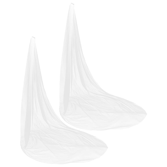 BESTYASH 2 Pieces White Bridal Veils with Hair Combs Elegant Chapel Train Wedding Veil Set for Bride Accessories