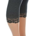 thumbnail image 4 of Salt Tree Women's Low Rise Lace Trim Hem Knit Mid Calf Legging Pants, 4 of 10