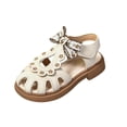 thumbnail image 3 of Viluyesy Girls Casual Spring Summer Sandals Soft Sole Closed Toe Princess Style Sandals for Toddlers and Kids Beige Size 9.5 M, 3 of 10