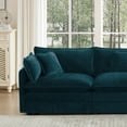 thumbnail image 2 of EHANCIS Modular 3 Seater Sofa with Ottoman, L Shaped Sectional Couch, 5 Pillows, Large Size Deep Seat Couch, Premium Navy Blue Chenille Sofa, Comfy Couch for Living Room & Apartment, 2 of 9