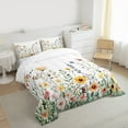 thumbnail image 3 of Manfei Colorful Flower Full Size Comforter Sets,Retro Rustic Floral Bedding Comforter Set,Natural Plant Theme Bedding Sets For Girl Kids,Microfiber Bedroom Decor Reversible,3pcs, 3 of 8