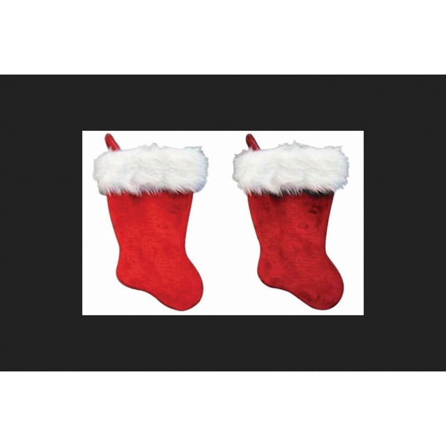Calcetín de Peluche Santa's Best 50 cm Rojo para Interior y Exterior