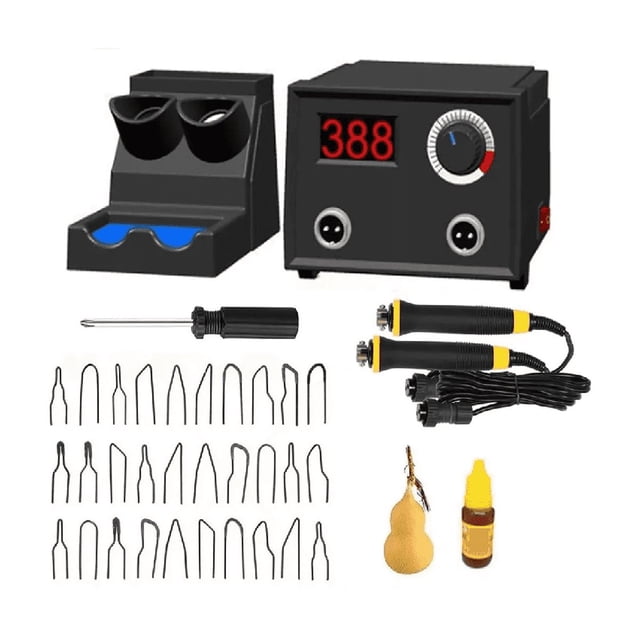 Kit Cautín Pirógrafo Eléctrico Con Temperatura Ajustable Negro