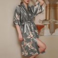 thumbnail image 2 of GPOECD Robe de Nuit Sans Manches à Nouer devant Fine pour Printemps Été Vêtements de Nuit pour Femmes 01_gris,m, 2 of 4