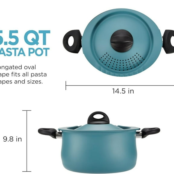 Nonstick Pasta Pot with Strainer Lid, 5.5-Quart