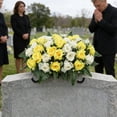 thumbnail image 5 of FTsdfkl 20Inch Cemetery Flowers for Grave,Headstone Flower Saddle,Flowers for Cemetery Grave Decoration Headstone Flower Saddle for Headstone Decoratio (Yellow White), 5 of 6