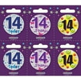 thumbnail image 1 of Apac Assorted Designs 14th Birthday Badge (Pack of 6), 1 of 1
