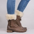 thumbnail image 4 of Ruanlalo Winter Women Warm Faux Fur Crochet Knit Leg Warmers Boot Socks Toppers Cuffs Beige, 4 of 6