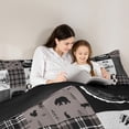 thumbnail image 5 of Rustic Lodge Bear Deer Comforter Set, Farmhouse Cabin Bedding Teens Adult Bedroom Decor, Retro Vintage Farm House Quilt Checkered Buffalo Plaid Patchwork Bedding Comforter Sets, Queen, 5 of 7