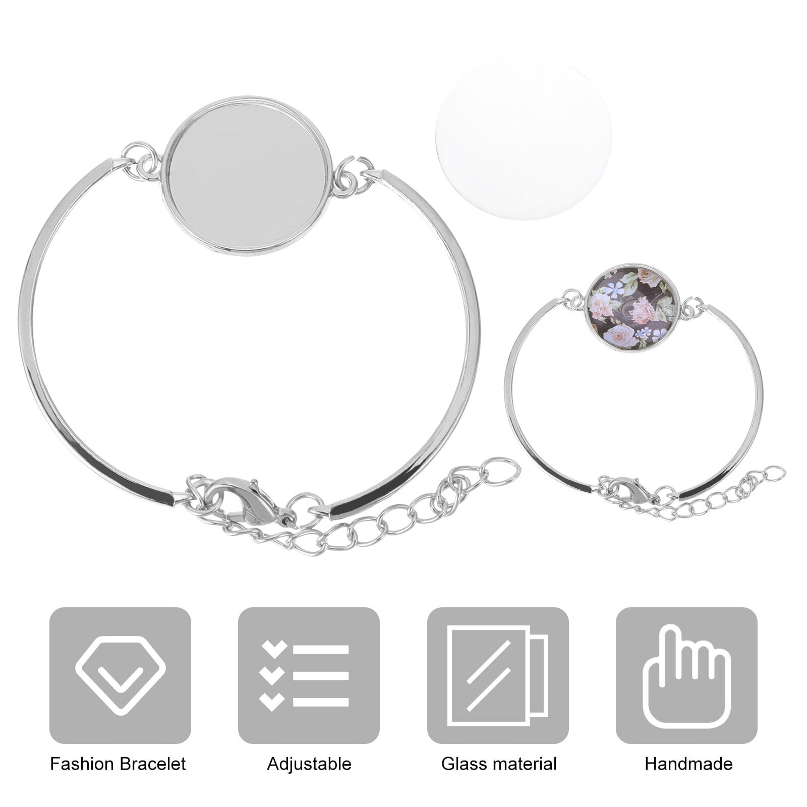 25pcs DIY Jewelry Making Kit with 25 Glass Cabochons for Crafting Bracelets