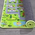 thumbnail image 3 of ZACOO 4 x 4 feet Kids Playmat Kids Educational Rug Road and Traffic Carpet Non Slip Rug Round City Map for Classroom Bedroom Kids Boys Room, Gray, 3 of 7