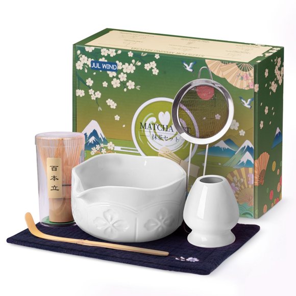 Set de batidor para matcha JUL WIND con cuenco de cerámica y utensilios de bambú