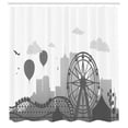 thumbnail image 3 of Ambesonne Ferris Wheel Shower Curtain, Park Silhouette City, 69"Wx75"L, Grey Pale Grey and White, 3 of 5