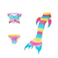 thumbnail image 3 of Hienoo Girl's 3-Piece Swimsuit Bikini Set & Fish Tail Skirt Swimwear Bathing Suit, Sizes 4-13, 3 of 8