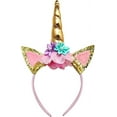 thumbnail image 3 of Sequin Unicorn Dress for Girls, 1-10Y with Headband Birthday Dance Party Dresses,, 3 of 8