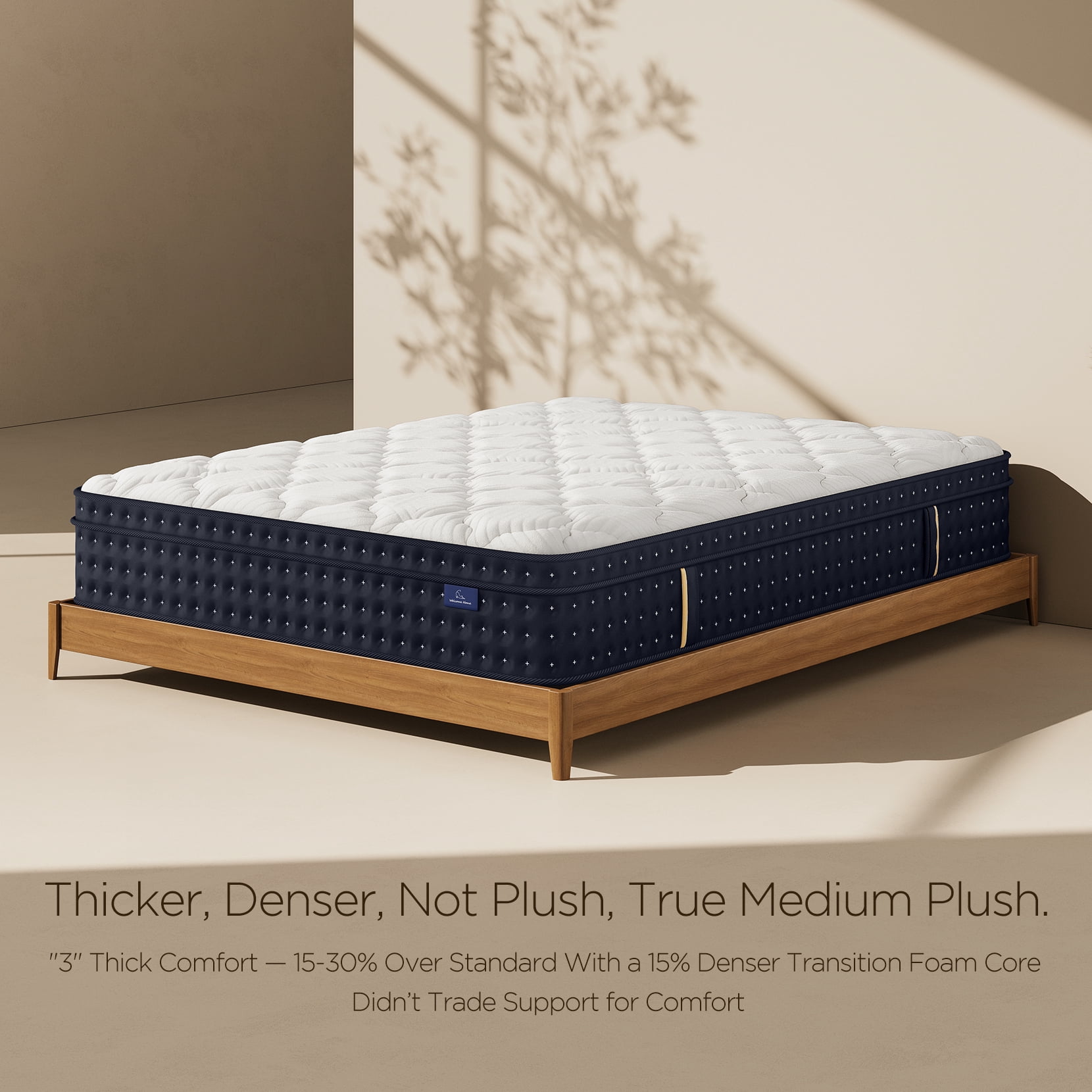 COFUNOK Queen Mattress 12 Inch - Queen Size Mattress Medium Plush Hybrid with Multi-Layer Thick Top, Motion Isolation Pocket Springs for Side Sleepers, Back Pain Relief, CertiPUR-US