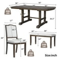 thumbnail image 2 of Harper & Bright Designs Farmhouse Extendable Dining Table Set for 6, Rectangle Dining Table with Removable Leaf, 7 Pieces Wood Expanding Kitchen Table Set with 6 Upholstered Chairs, Beige+Brown, 2 of 15