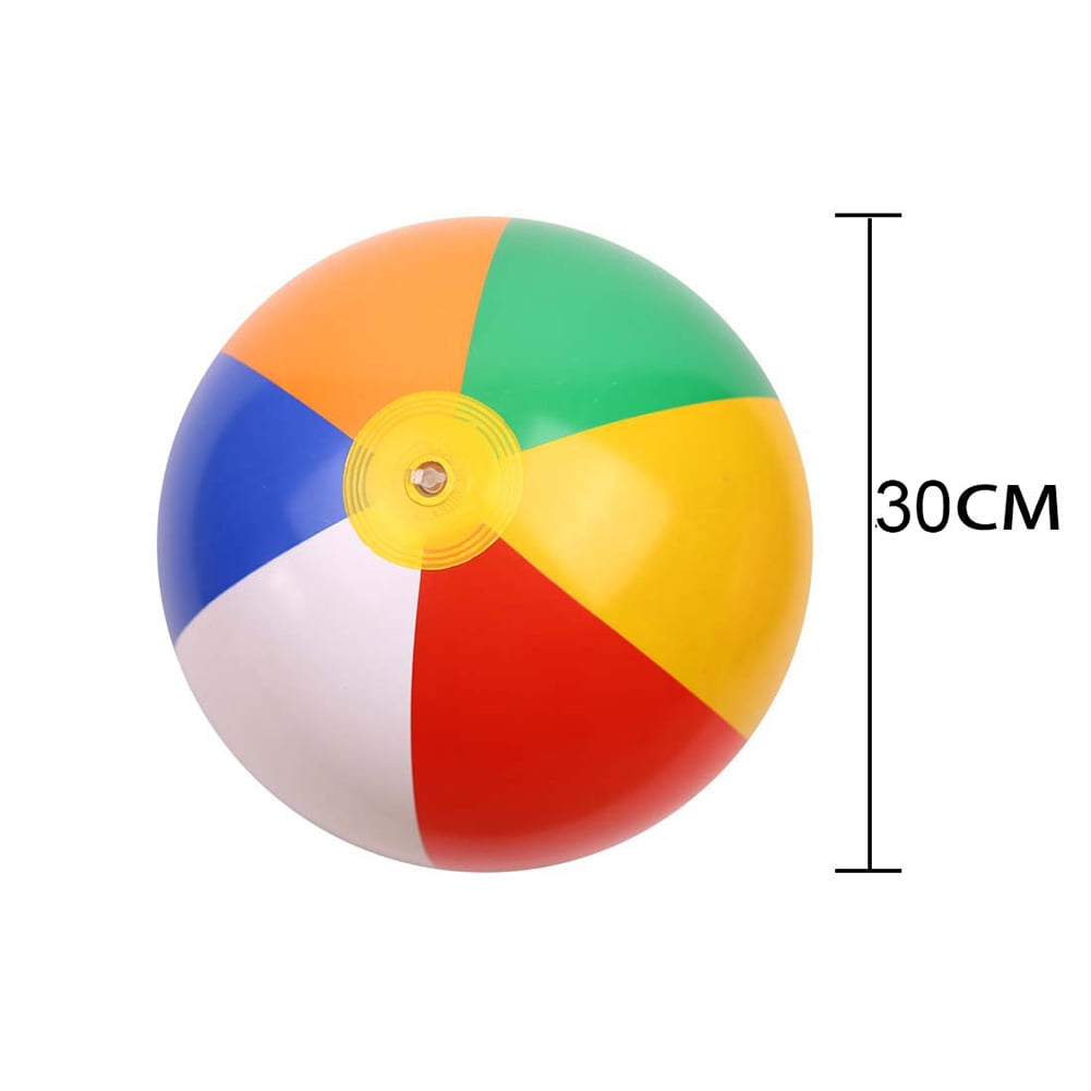 1Pc 15CM rainbow-color inflatable beach ball kid's water toy ES 