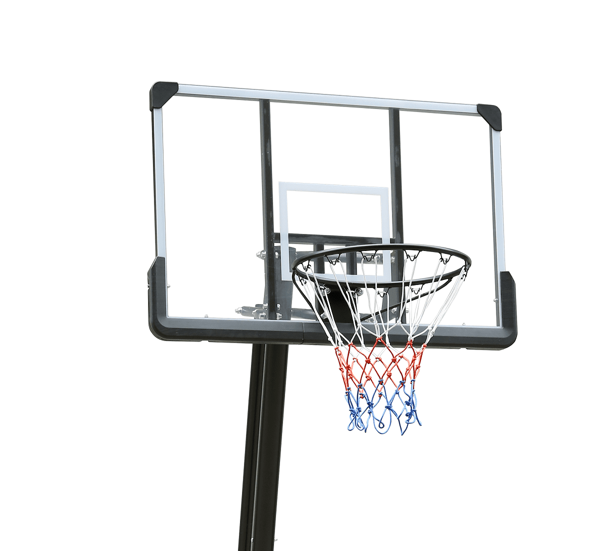 HooKung Portable Basketball Hoop System Height Adjustable 7.4-10ft with Net 44 in Backboard Outdoor
