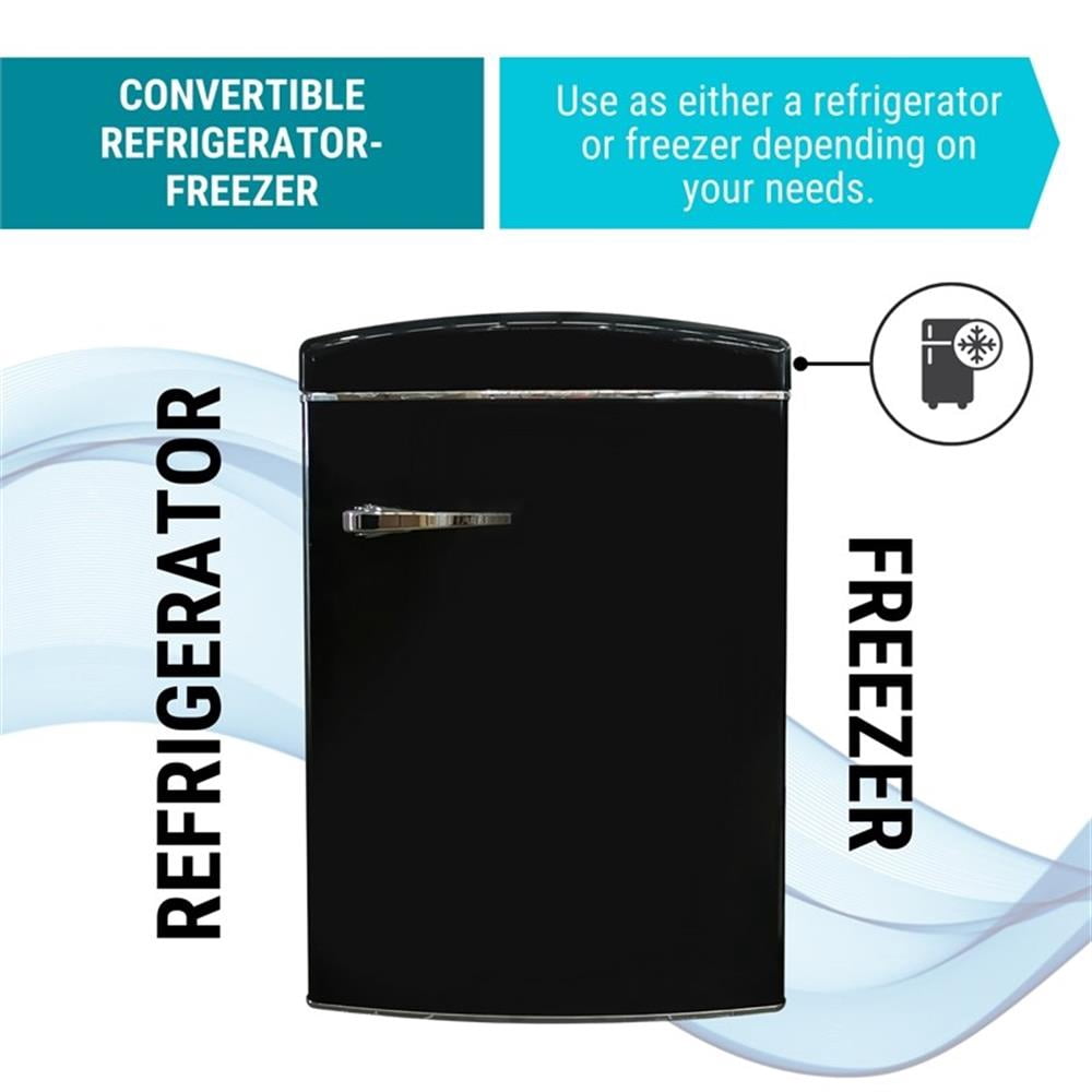 Pemberly Row 3.2 cu. ft. Convertible Refrigerator-Freezer Frost Free in Black
