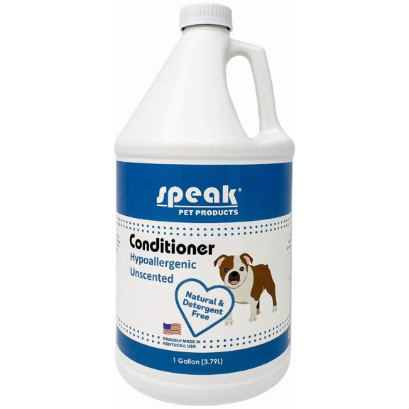 Speak Pet Products Natural Leave-in Conditioning Spray Refill, Hypoallergenic Unscented, for Dogs 1 Gallon