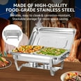 thumbnail image 3 of EVGTTI 1 Pack 9QT Chafing Dish Buffet Set, Stainless Steel Chafing Dish with 1/2 Size Food Pan, Foldable Frame for Events, Weddings, 3 of 7