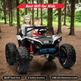 thumbnail image 2 of EastVita 24V Ride on Car with ,Extra Large 2 Seat 20.5" Wide Ride on Toys UTV, 4WD Power EVA Wheels Vehicle Metal Suspension,LED Lights,Mp3 ,Horn,Black, 2 of 15