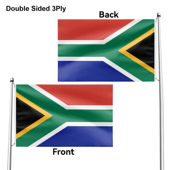 Livetty Double Sided 3 layers Flags 2x3 Ft South Africa Flags Banner for Yard Decoration Garden Display For World Soccer Play