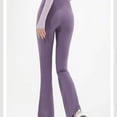 thumbnail image 5 of Elainilye Fashion Yoga Pants Women Flare Pants Athletic Fitness Pants High Waist Butt Lifting Leggings Seamless Pants,Purple, 5 of 5