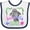 White and Navy, variant on Inktastic Sarasota Florida Cute Swimming Manatee Boys or Girls Baby Bib