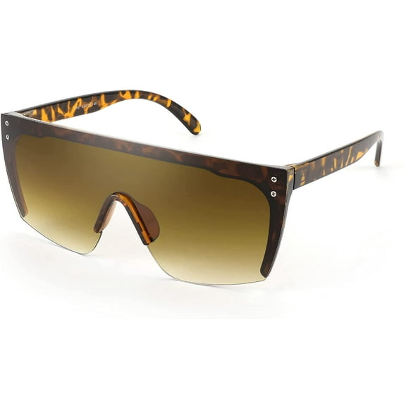 FEISEDY Oversized Rimless Mirrored Sunglasses for Women Men 2021 Flat Top Shield Wrap Square UV400 B2761…