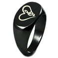 thumbnail image 1 of Sterling Silver Love Music Treble Clef Heart Engraved Oval Flat Top Polished Ring, 1 of 1