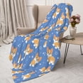 thumbnail image 3 of Rateoe Corgi Pattern Flannel Throw Blanket, Ultra-soft Blanket for Bed, Couch, Car, Hypoallergenic Anti-pilling blanket-40"x30"(Vertical), 3 of 6