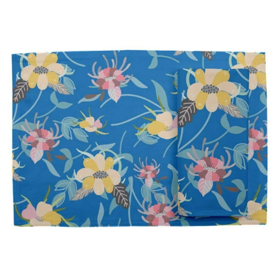 Soimoi Blue Rayon Crepe Fabric Artistic Leaf & Floral Fabric Prints By Yard 46 Inch Wide