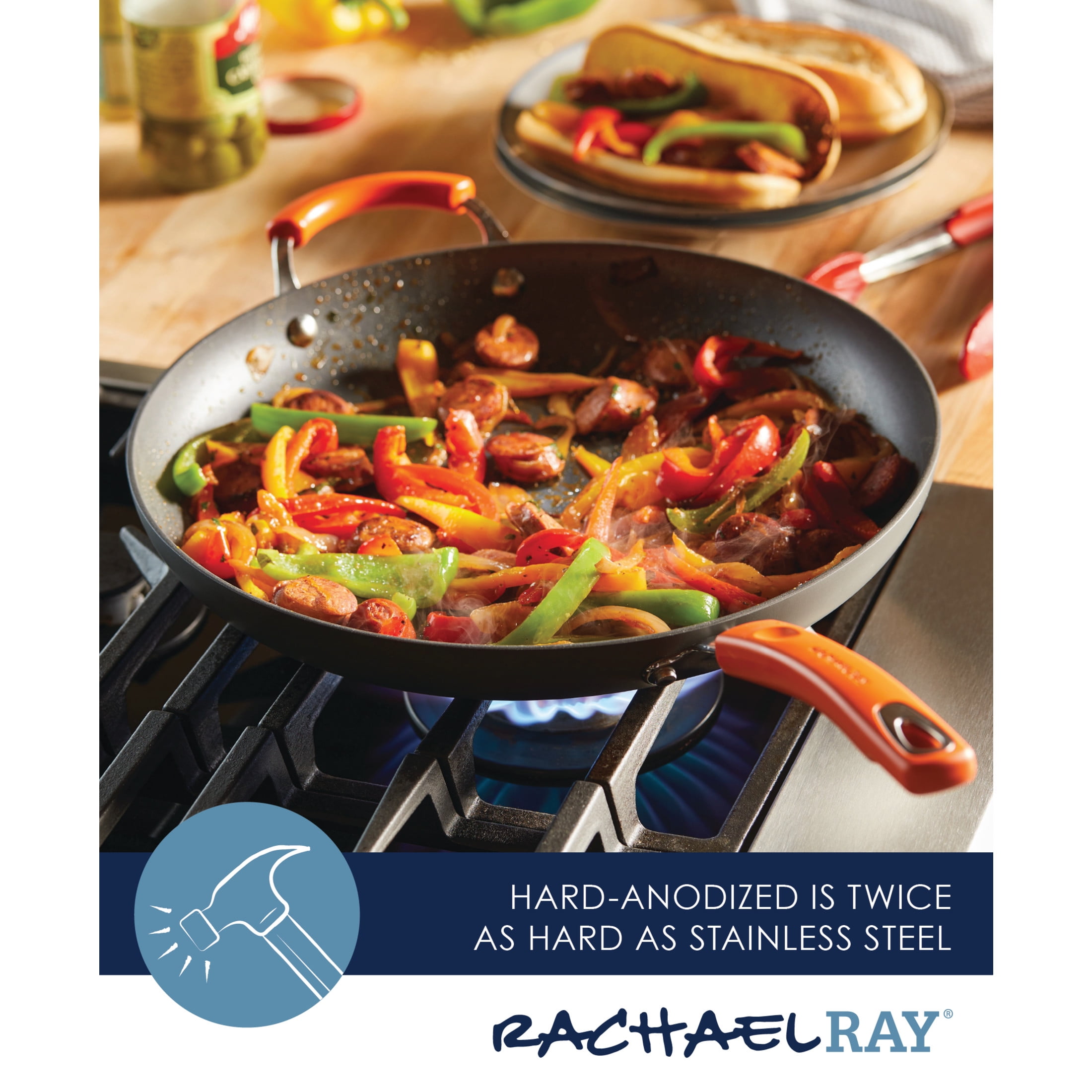 Rachael Ray Cook + Create Hard Anodized Nonstick Frying Pan with Helper  Handle, 14-Inch, Black - On Sale - Bed Bath & Beyond - 37974532